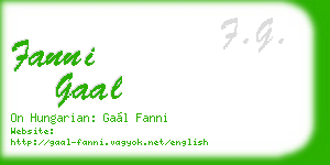 fanni gaal business card